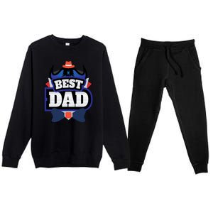 Best Dad Happy Fathers Day Premium Crewneck Sweatsuit Set