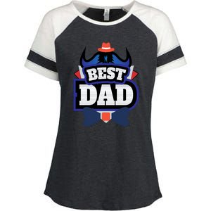 Best Dad Happy Fathers Day Enza Ladies Jersey Colorblock Tee