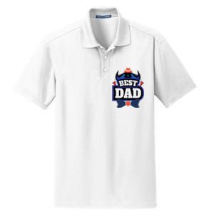 Best Dad Happy Fathers Day Dry Zone Grid Polo