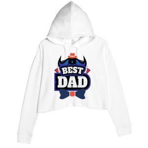 Best Dad Happy Fathers Day Crop Fleece Hoodie