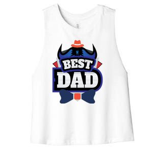 Best Dad Happy Fathers Day Women's Racerback Cropped Tank