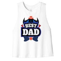 Best Dad Happy Fathers Day Women's Racerback Cropped Tank