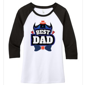 Best Dad Happy Fathers Day Women's Tri-Blend 3/4-Sleeve Raglan Shirt