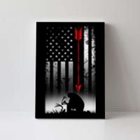 Bow Deer Hunting American Flag For Bow Hunting Canvas