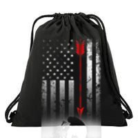 Bow Deer Hunting American Flag For Bow Hunting Drawstring Bag