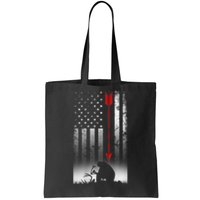 Bow Deer Hunting American Flag For Bow Hunting Tote Bag