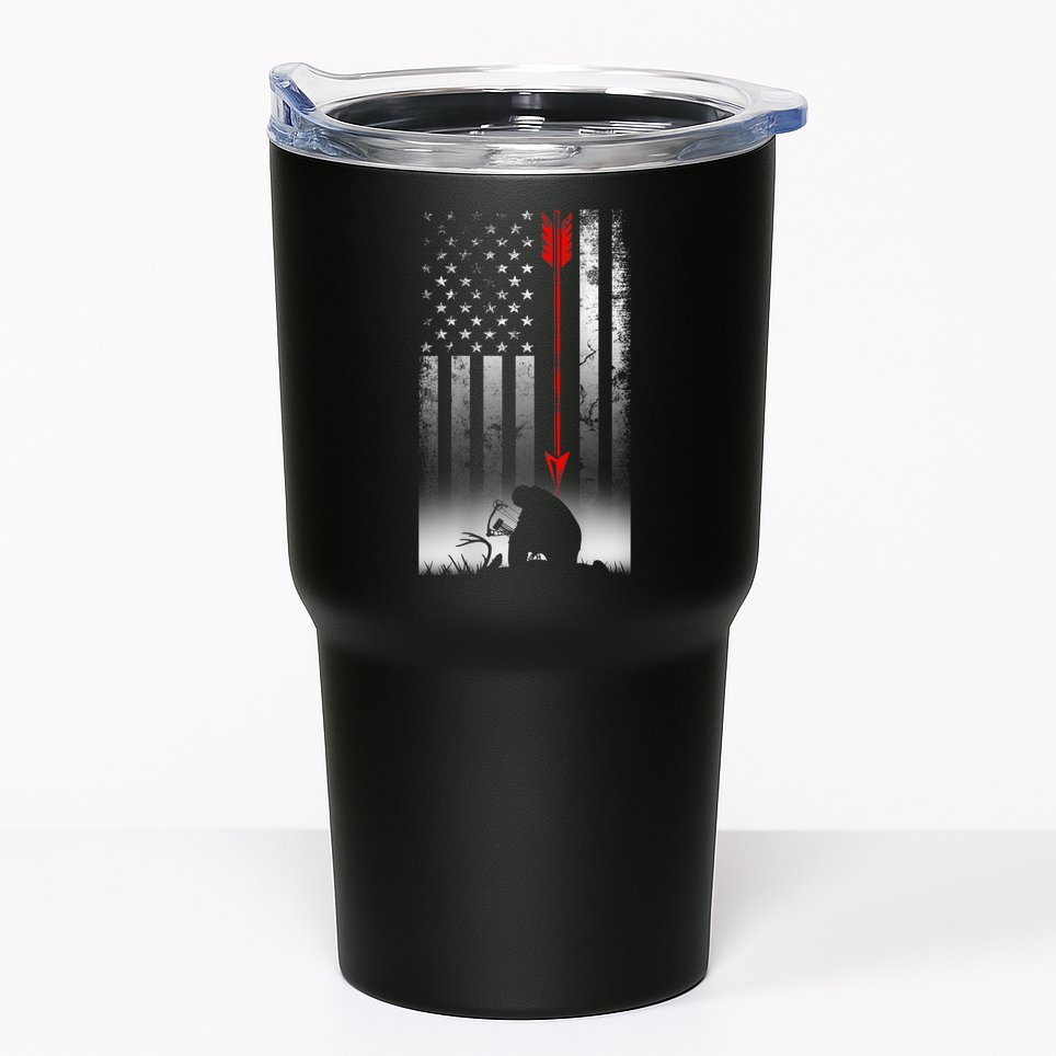 Bow Deer Hunting American Flag For Bow Hunting Tumbler