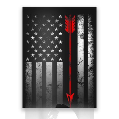 Bow Deer Hunting American Flag For Bow Hunting Poster