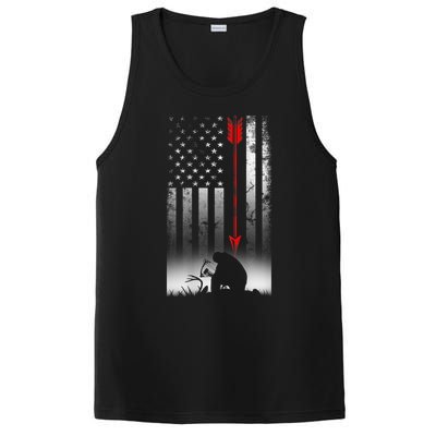 Bow Deer Hunting American Flag For Bow Hunting PosiCharge Competitor Tank