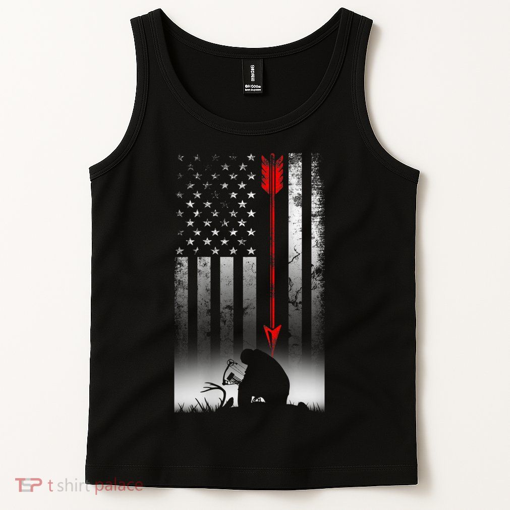 Bow Deer Hunting American Flag For Bow Hunting Tank Top