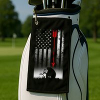 Bow Deer Hunting American Flag For Bow Hunting Golf Towel