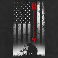 Bow Deer Hunting American Flag For Bow Hunting Golf Towel