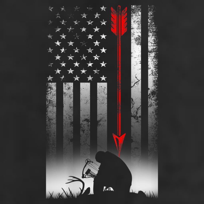 Bow Deer Hunting American Flag For Bow Hunting Golf Towel