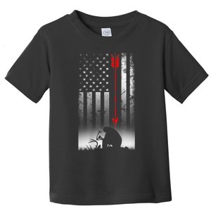 Bow Deer Hunting American Flag For Bow Hunting Toddler T-Shirt