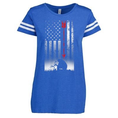 Bow Deer Hunting American Flag For Bow Hunting Enza Ladies Jersey Football T-Shirt