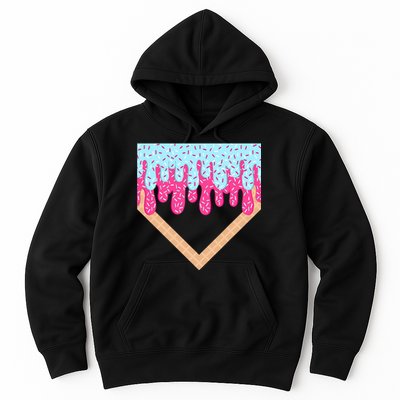 Baseball Drip Home Plate Ice Cream Sport Players & Fans Hoodie