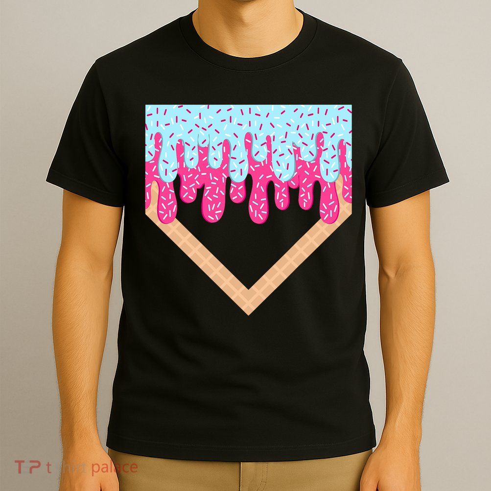 Baseball Drip Home Plate Ice Cream Sport Players & Fans T-Shirt