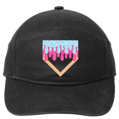 Baseball Drip Home Plate Ice Cream Sport Players & Fans 7-Panel Snapback Hat