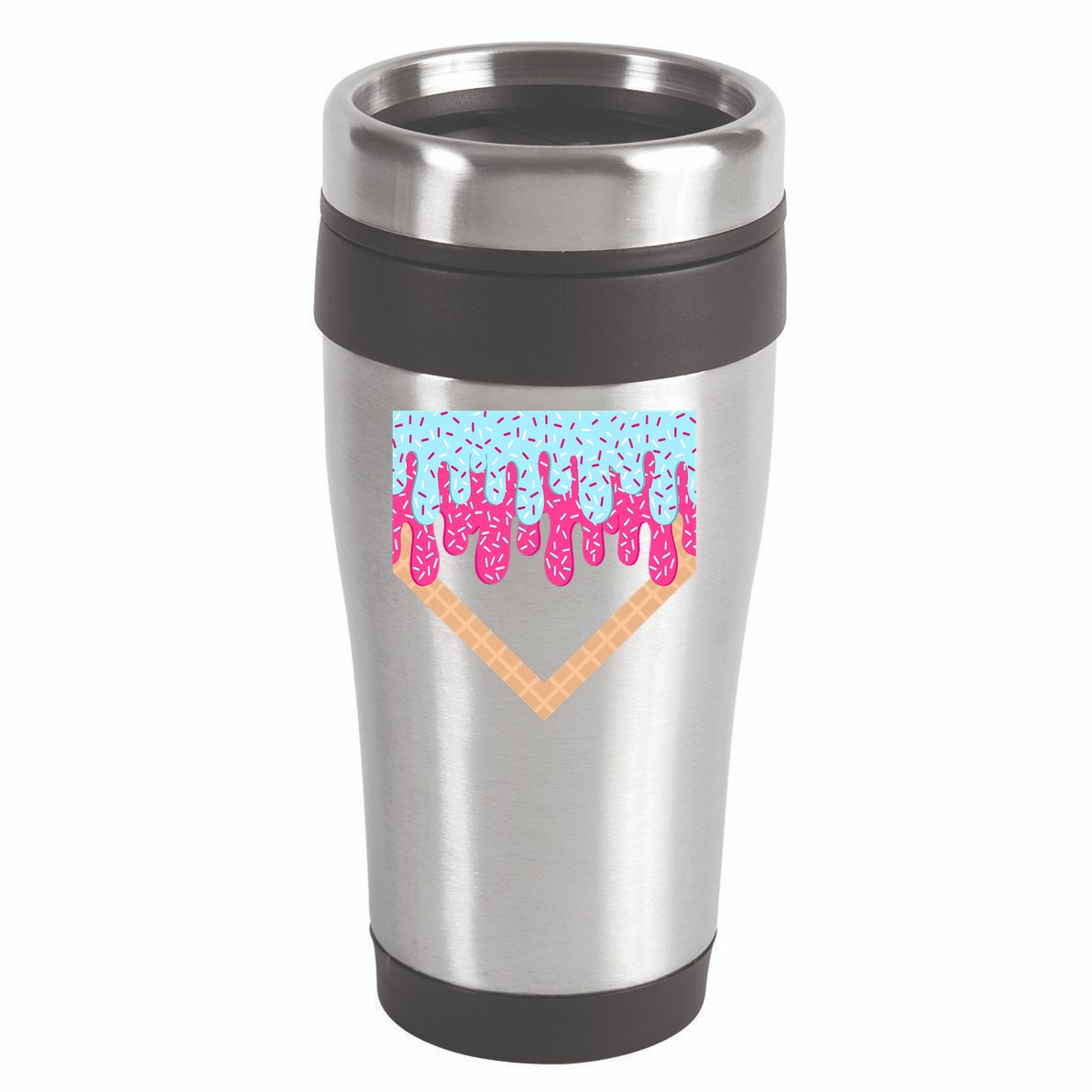 Baseball Drip Home Plate Ice Cream Sport Players & Fans 16oz Travel Tumbler