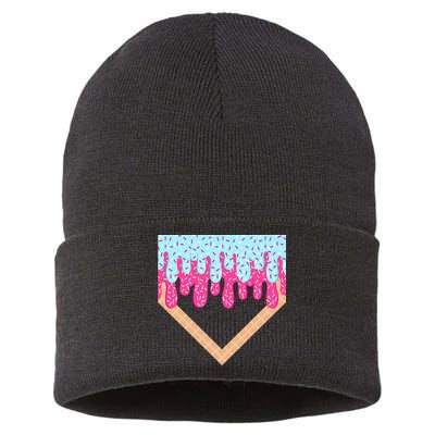 Baseball Drip Home Plate Ice Cream Sport Players & Fans Sustainable Knit Beanie