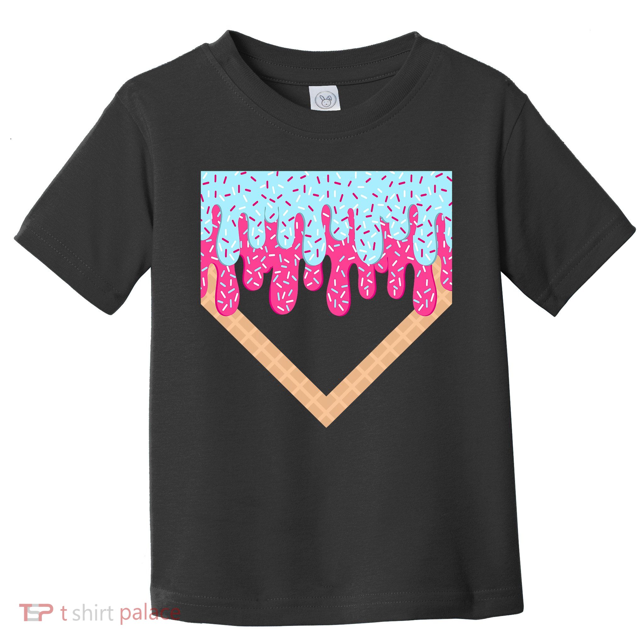 Baseball Drip Home Plate Ice Cream Sport Players & Fans Toddler T-Shirt