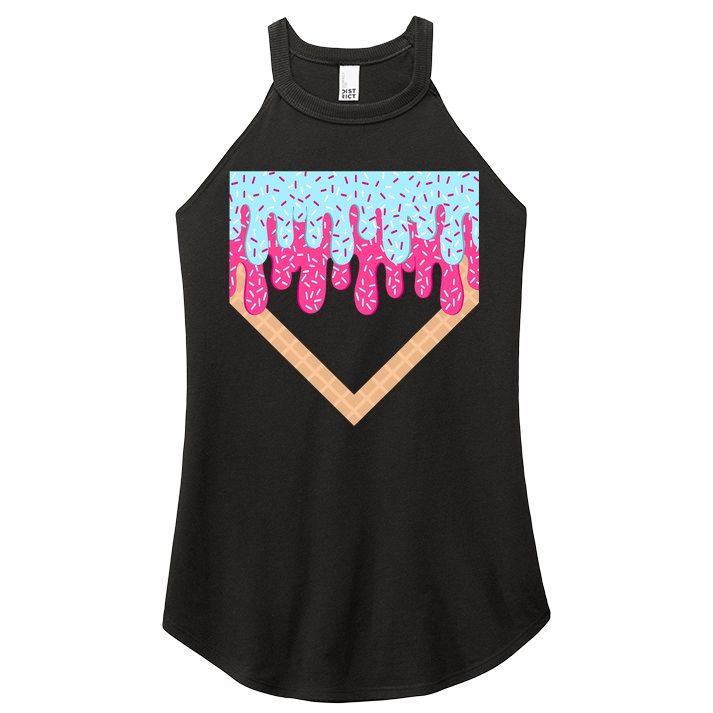 Baseball Drip Home Plate Ice Cream Sport Players & Fans Women's Perfect Tri Rocker Tank