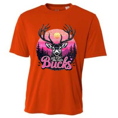 Buck Deer Hunting Hunter Girl Hunt Cooling Performance Crew T-Shirt