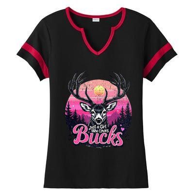 Buck Deer Hunting Hunter Girl Hunt Ladies Halftime Notch Neck Tee