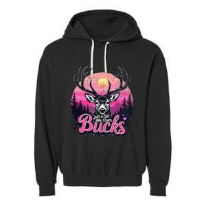 Buck Deer Hunting Hunter Girl Hunt Garment-Dyed Fleece Hoodie