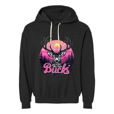 Buck Deer Hunting Hunter Girl Hunt Garment-Dyed Fleece Hoodie