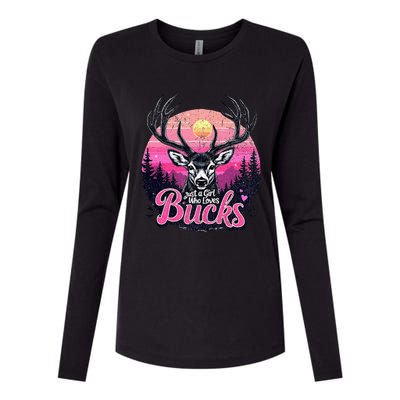 Buck Deer Hunting Hunter Girl Hunt Womens Cotton Relaxed Long Sleeve T-Shirt