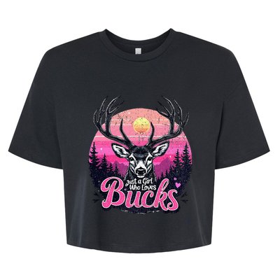 Buck Deer Hunting Hunter Girl Hunt Bella+Canvas Jersey Crop Tee