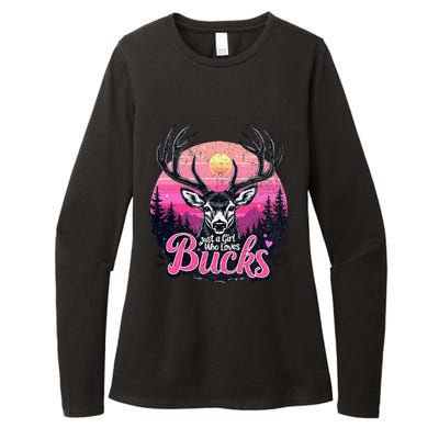 Buck Deer Hunting Hunter Girl Hunt Womens CVC Long Sleeve Shirt