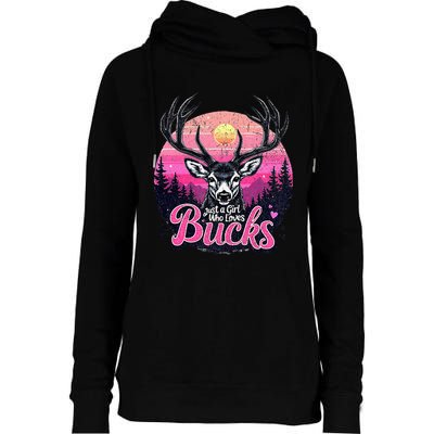 Buck Deer Hunting Hunter Girl Hunt Womens Funnel Neck Pullover Hood