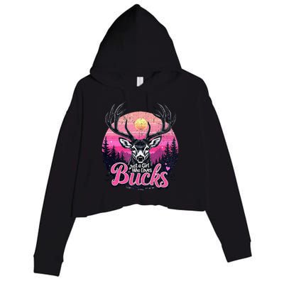 Buck Deer Hunting Hunter Girl Hunt Crop Fleece Hoodie