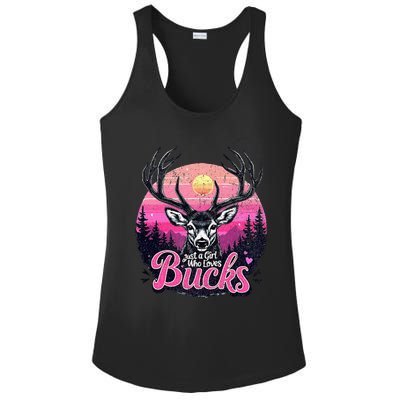 Buck Deer Hunting Hunter Girl Hunt Ladies PosiCharge Competitor Racerback Tank