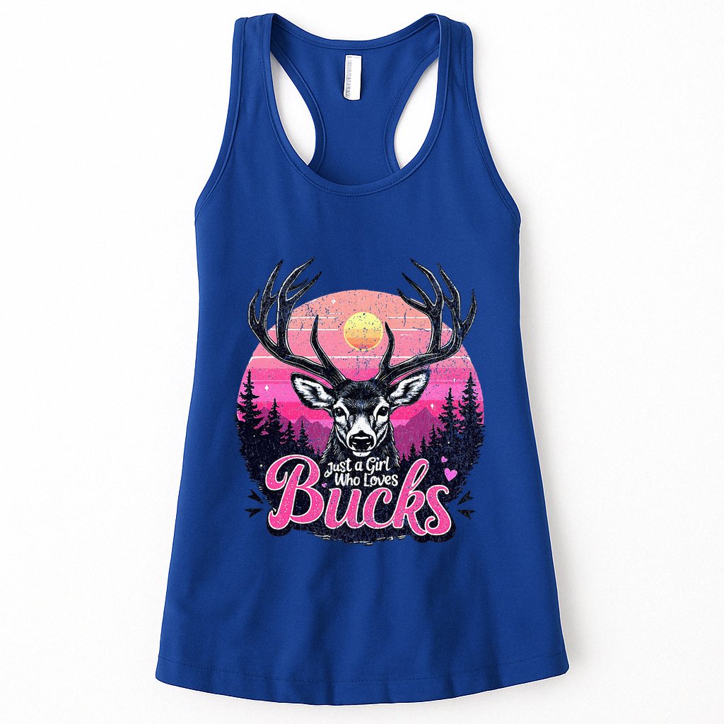 Buck Deer Hunting Hunter Girl Hunt Womens Tank Top