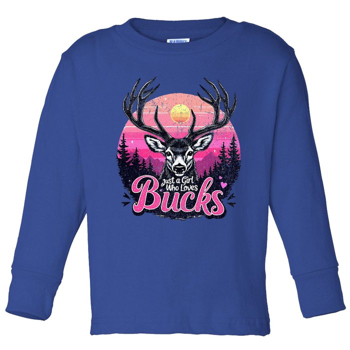 Buck Deer Hunting Hunter Girl Hunt Toddler Long Sleeve Shirt