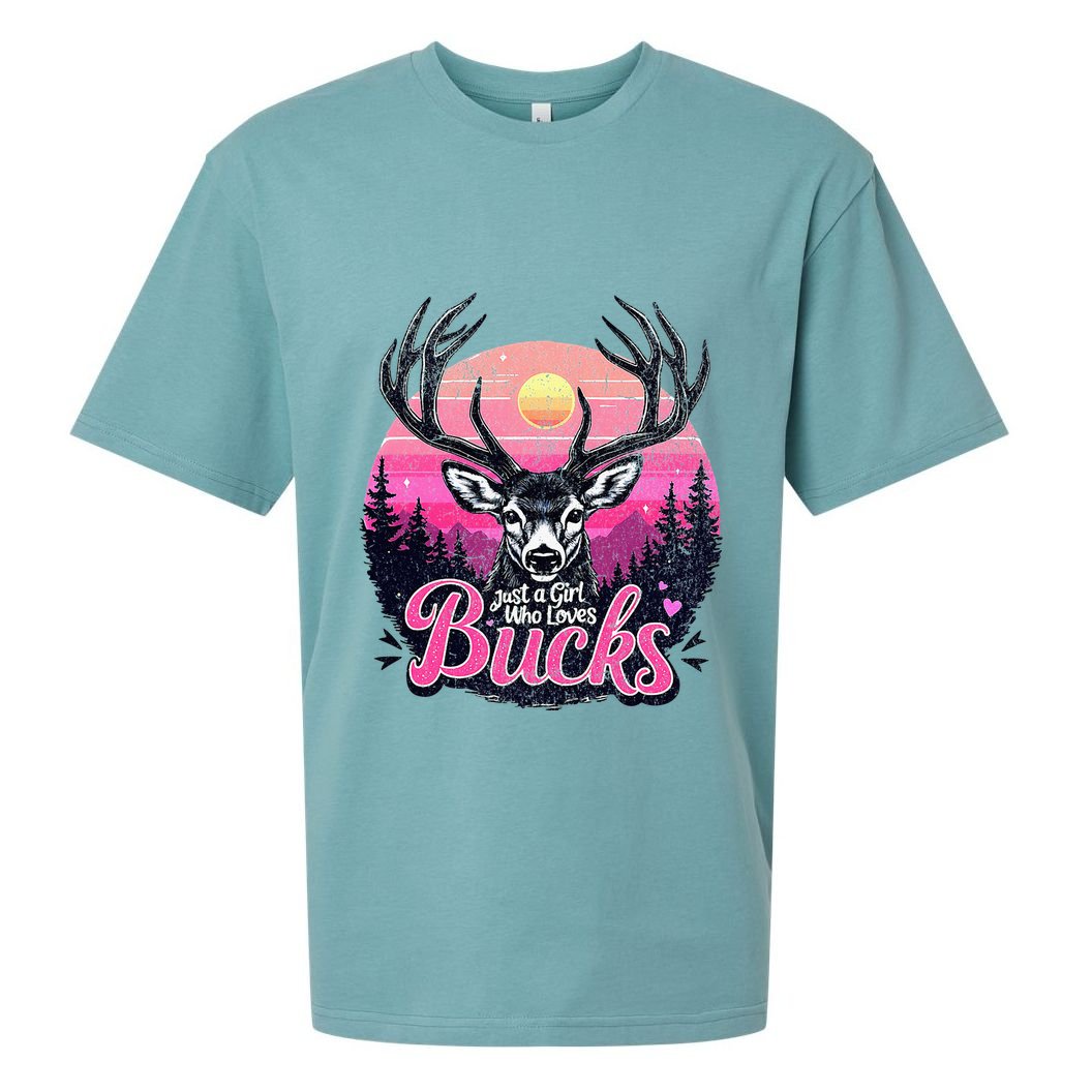 Buck Deer Hunting Hunter Girl Hunt Sueded Cloud Jersey T-Shirt