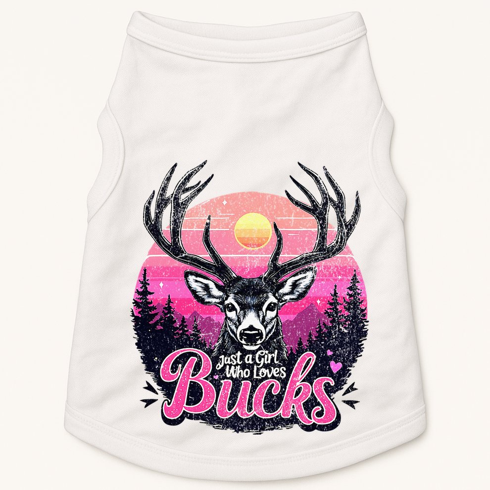 Buck Deer Hunting Hunter Girl Vintage Hunt Doggie Tank