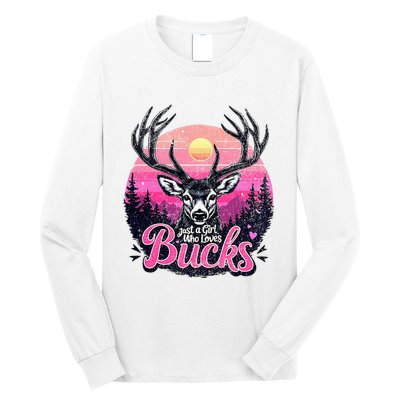 Buck Deer Hunting Hunter Girl Vintage Hunt Long Sleeve Shirt