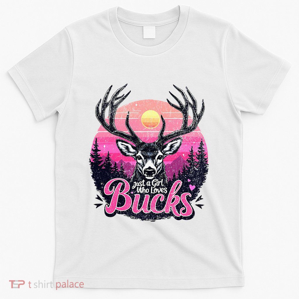 Buck Deer Hunting Hunter Girl Vintage Hunt T-Shirt