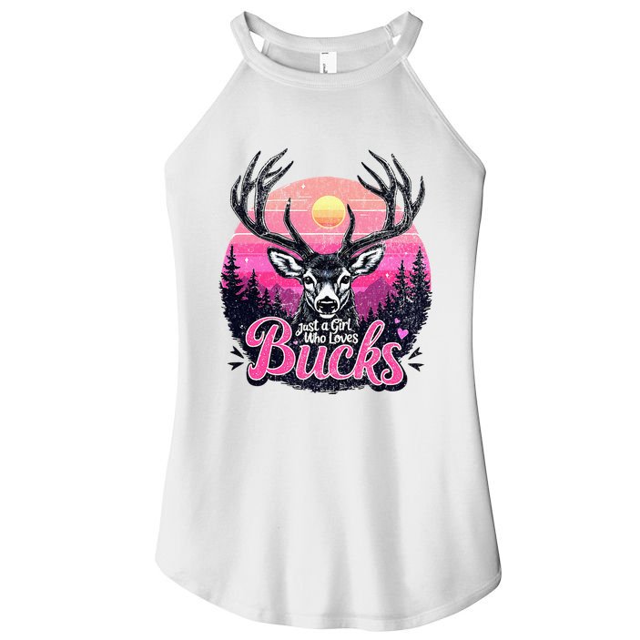 Buck Deer Hunting Hunter Girl Vintage Hunt Women's Perfect Tri Rocker Tank