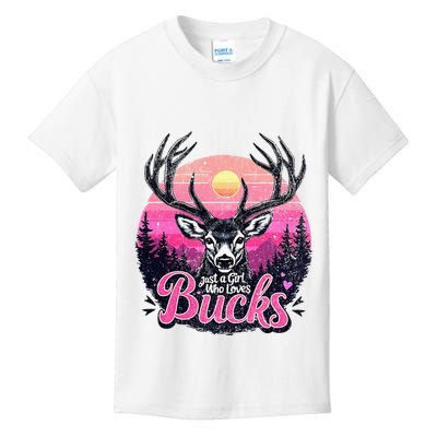 Buck Deer Hunting Hunter Girl Vintage Hunt Kids T-Shirt