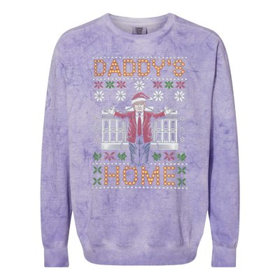 Bold DaddyS Home Trump Holiday Outfit Cute Gift Colorblast Crewneck Sweatshirt