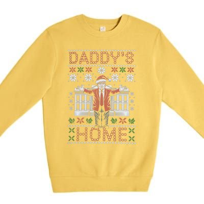 Bold DaddyS Home Trump Holiday Outfit Cute Gift Premium Crewneck Sweatshirt