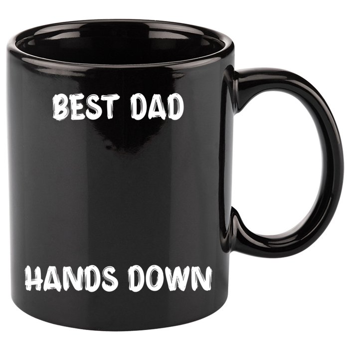 Best Dad Hands Down Craft For Handprints Fathers Day Great Gift 11oz C Handle Ceramic Mug