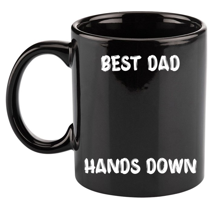 Best Dad Hands Down Craft For Handprints Fathers Day Great Gift 11oz C Handle Ceramic Mug