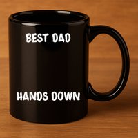 Best Dad Hands Down Craft For Handprints Fathers Day Great Gift 11oz C Handle Ceramic Mug