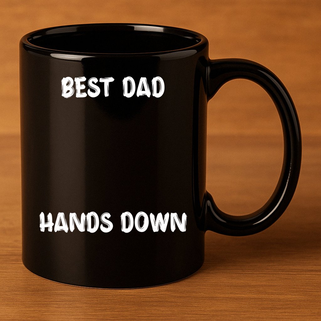 Best Dad Hands Down Craft For Handprints Fathers Day Great Gift 11oz C Handle Ceramic Mug